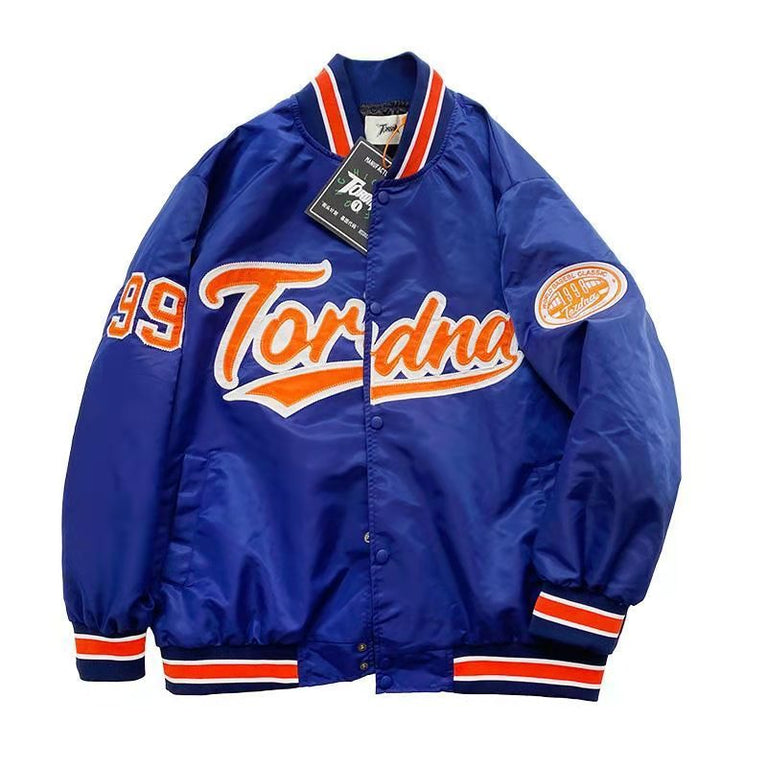 Übergroße bedruckte Damen Jacke in Baseball Streetstyle