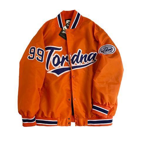 Übergroße bedruckte Damen Jacke in Baseball Streetstyle