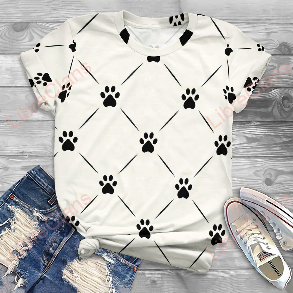 Damen T-Shhirt mit Pfötchenmotiv