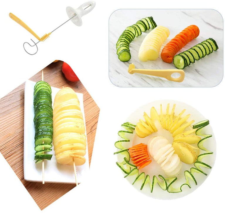 Tragbare Kartoffel-Grillspieße für Camping-Chips Maker Kartoffelschneider Kartoffel-Spiralschneider Grillwerkzeuge Küchenzubehör