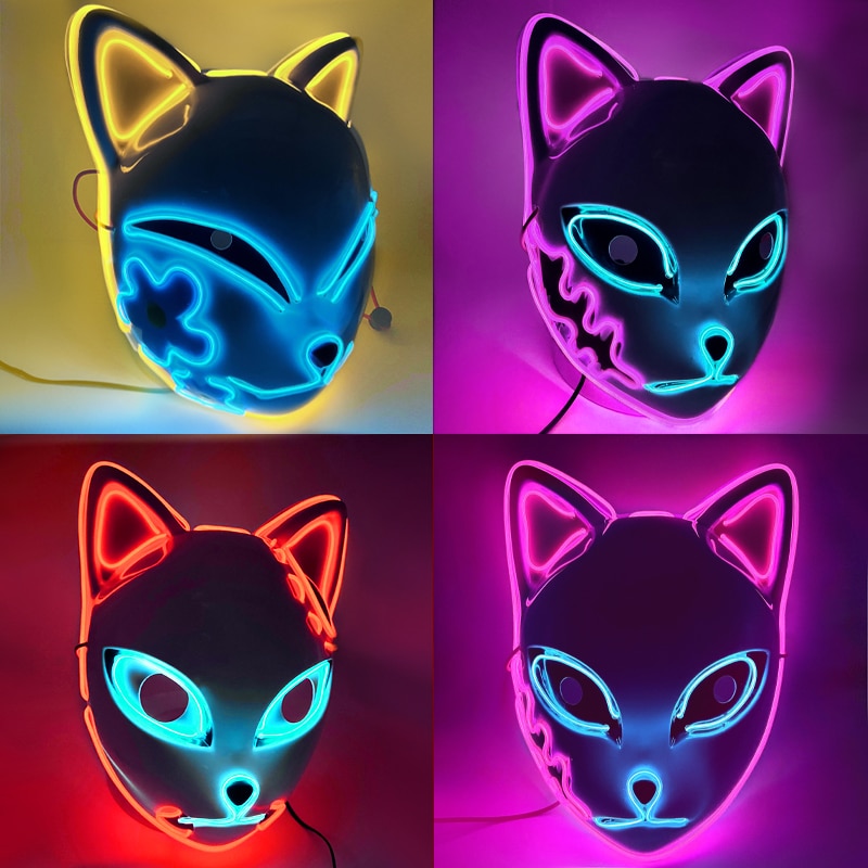 Halloween LED leuchtende Katzengesichtsmaske