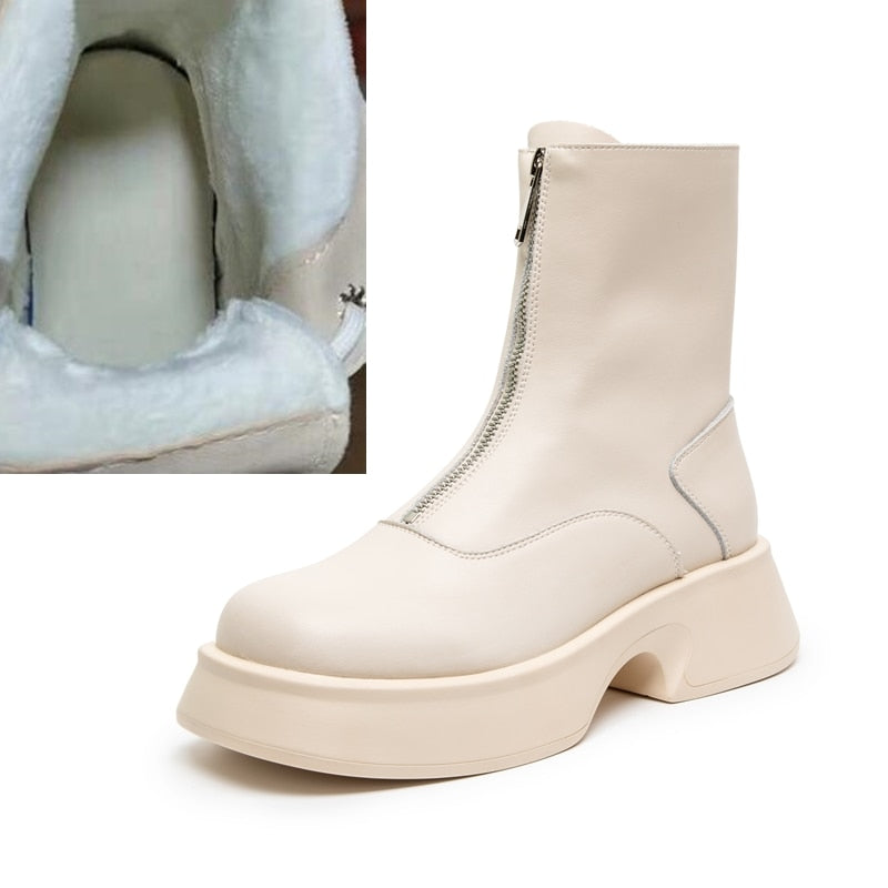 AIYUQI Damen Chelsea Boots / Echtes Leder