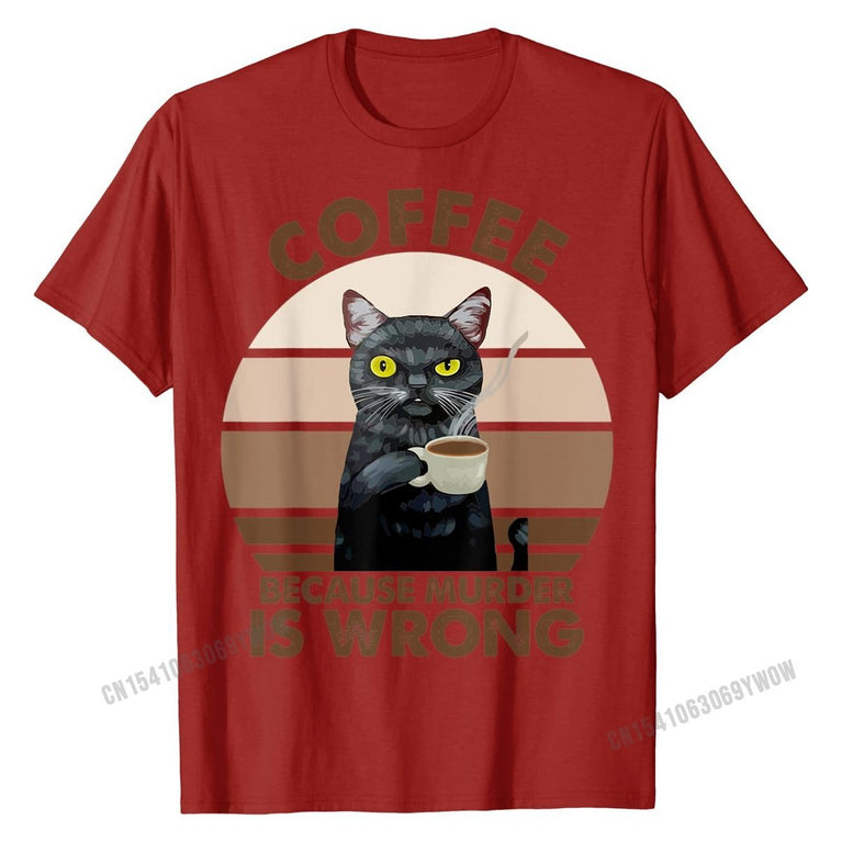 Lustiger Katzenkaffee T-Shirt für Herren