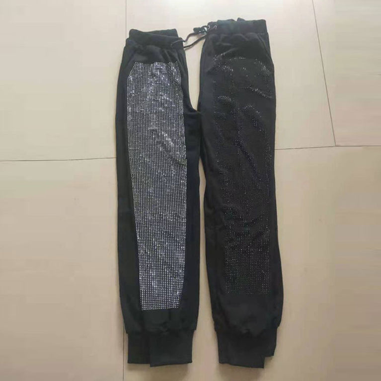 Damen Hose mit Glitzereffekt und Bündchen