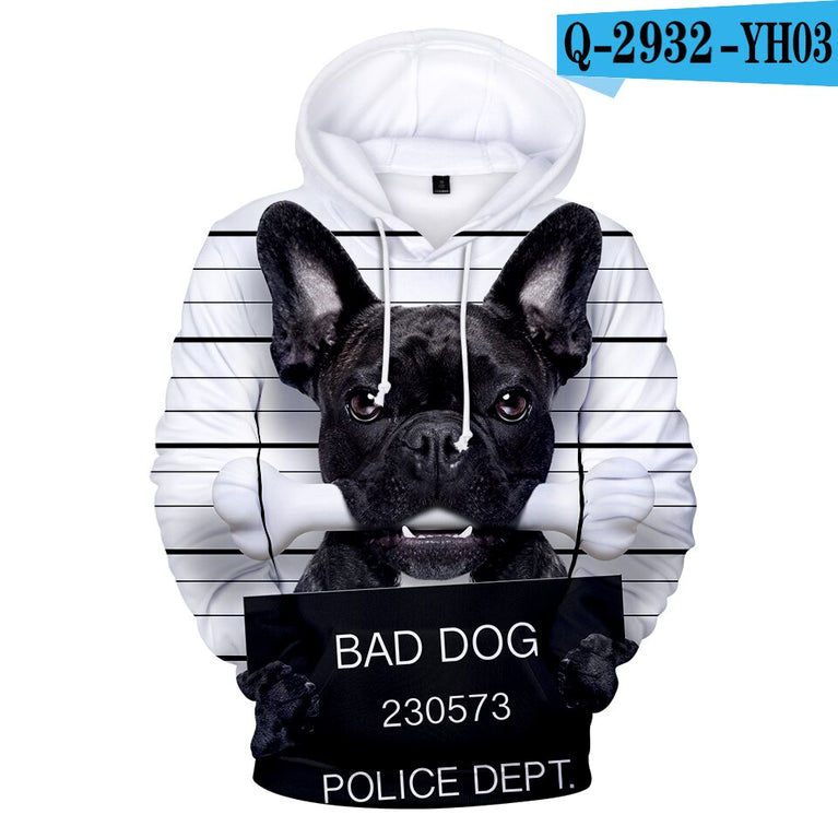 Lässiger Herren Hoodie mit  französischen Bulldogge Print