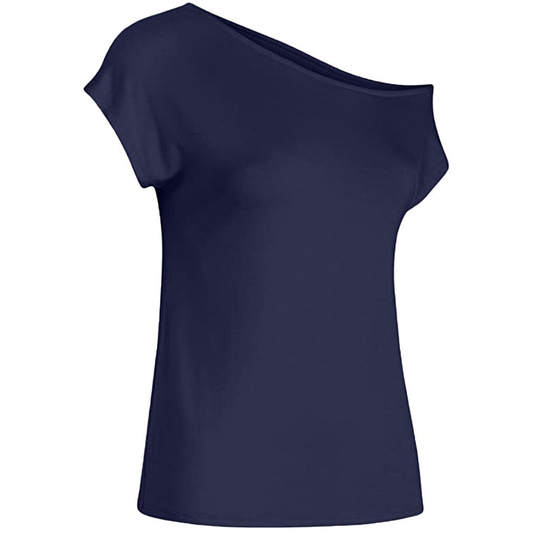 Modisches One Shoulder Kurzarm T-Shirt für Damen