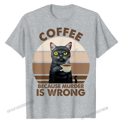 Lustiger Katzenkaffee T-Shirt für Herren