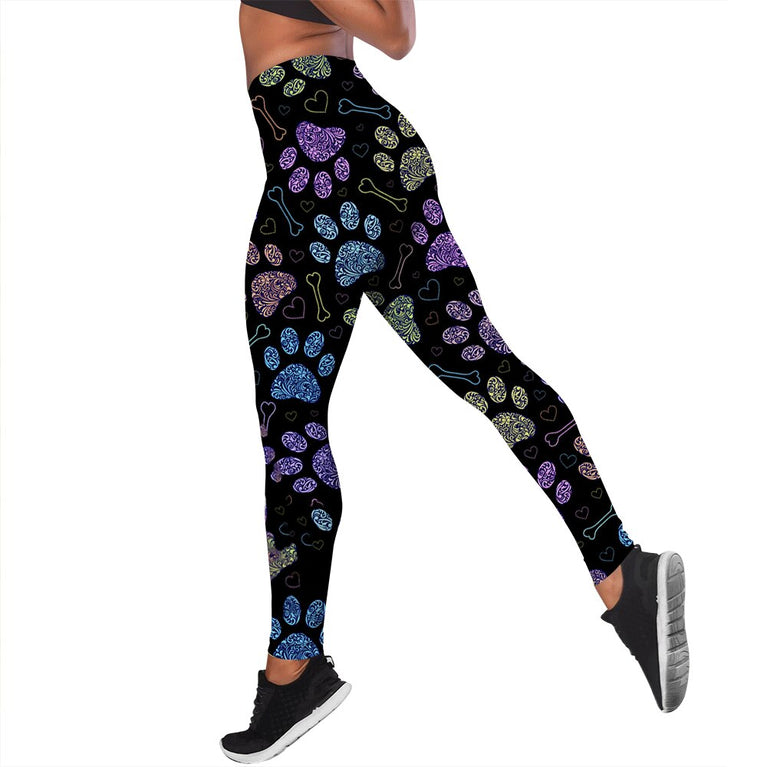 Damen Leggings mit Pfotendruck