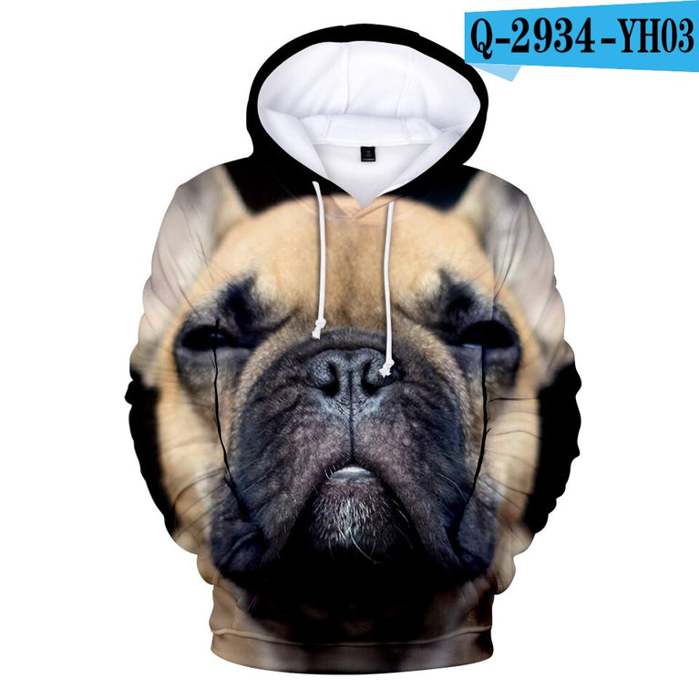 Lässiger Herren Hoodie mit  französischen Bulldogge Print