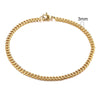 Inisex Vnox Simple 3-11mm Edelstahl Curb Cuban Link Chain Armbänder