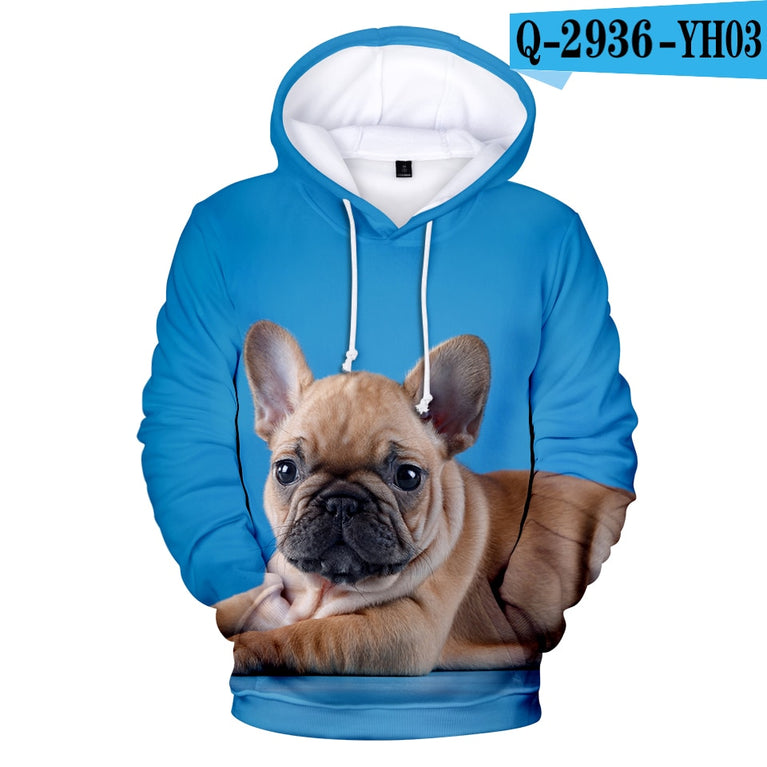 Lässiger Herren Hoodie mit  französischen Bulldogge Print