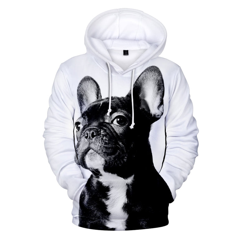 Lässiger Herren Hoodie mit  französischen Bulldogge Print