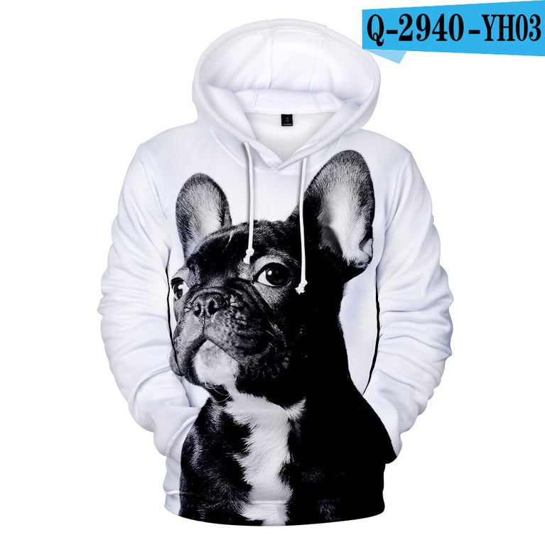 Lässiger Herren Hoodie mit  französischen Bulldogge Print