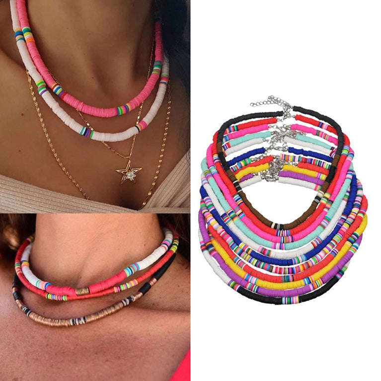 New Design Bohemian Rainbow Heshi Choker Damen Kette