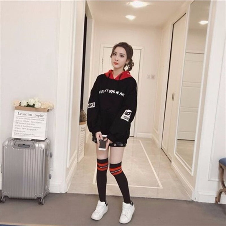 Mode Harajuku Korean Lose Sweatshirt Frauen Herbst Kpop Streetwear Übergroßer Hoodie Kleidung Langarm Tops Hoodie Koreanisch