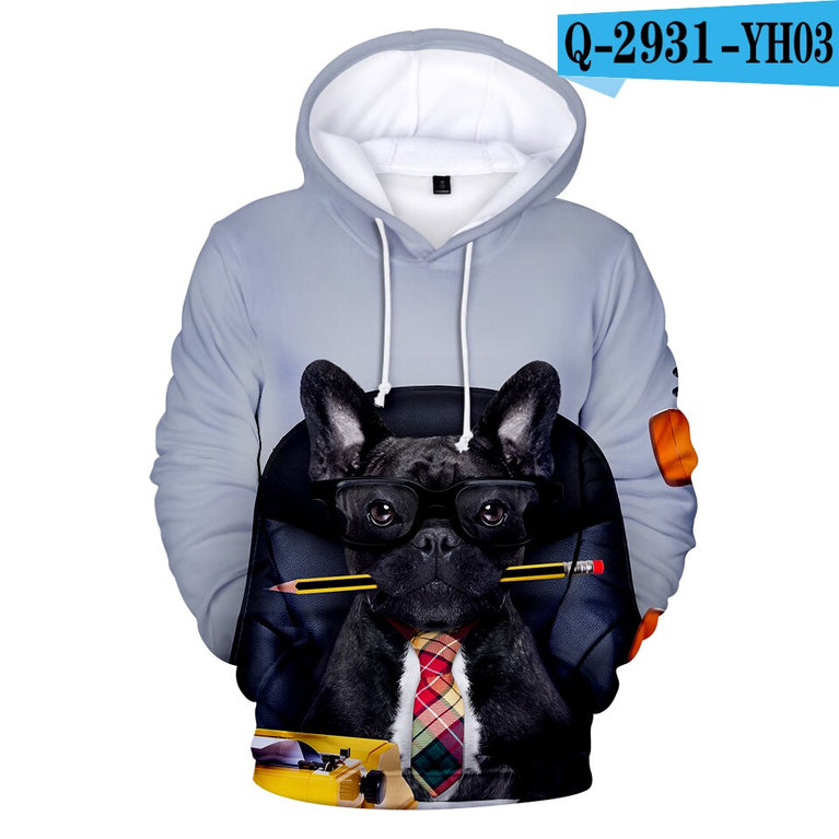 Lässiger Herren Hoodie mit  französischen Bulldogge Print