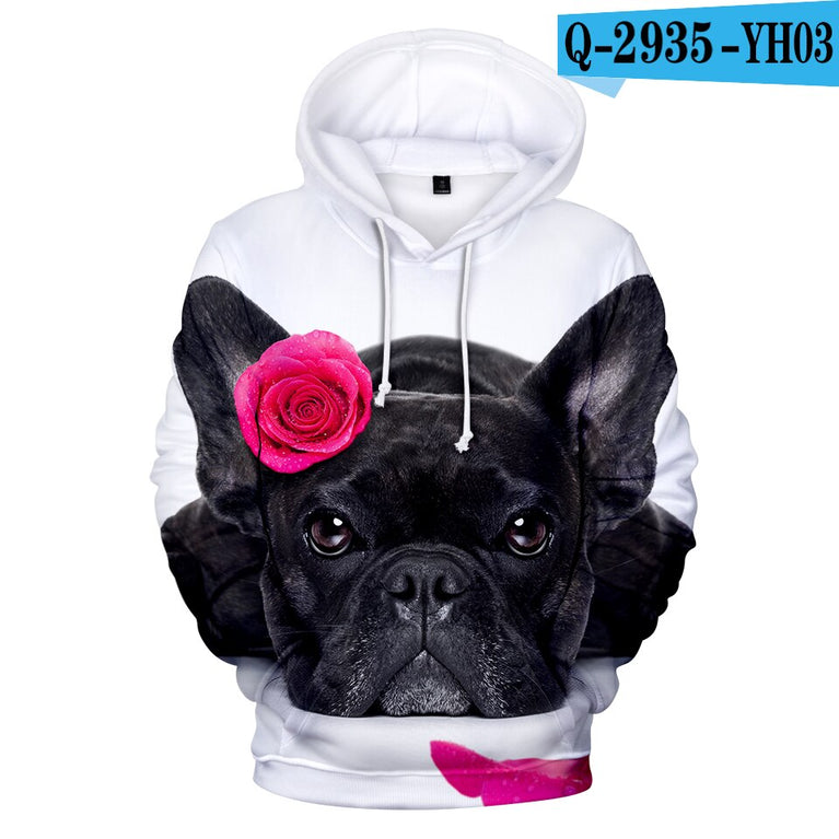 Lässiger Herren Hoodie mit  französischen Bulldogge Print