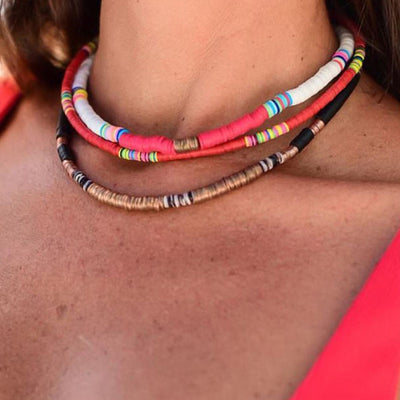 New Design Bohemian Rainbow Heshi Choker Damen Kette