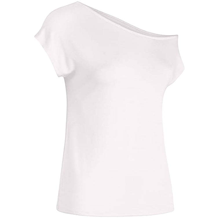 Modisches One Shoulder Kurzarm T-Shirt für Damen