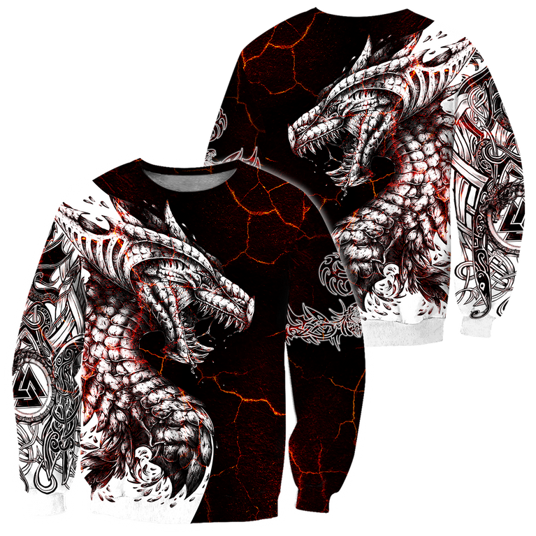 Black & White Tattoo Dragon Streetwear für Herren (Unisex)