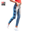 catonATOZ 2142 Mom Jeans Neue Damen Vintage Star Stickerei Jeans Stretch Denim Hose Damen Skinny Hose für Damen