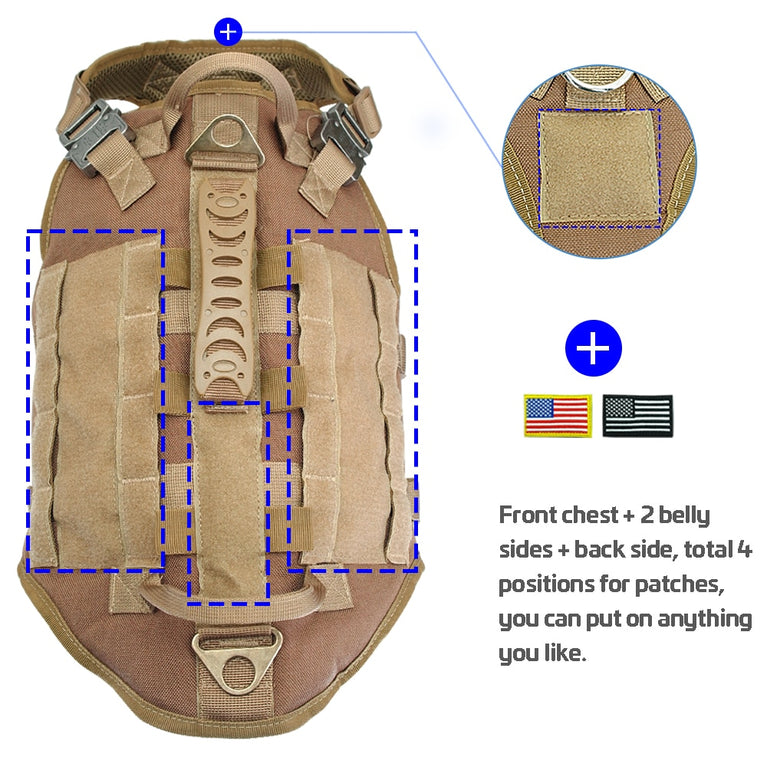 Tactical Dog Harness Military Hundegeschirr für mittelgroße Hunde