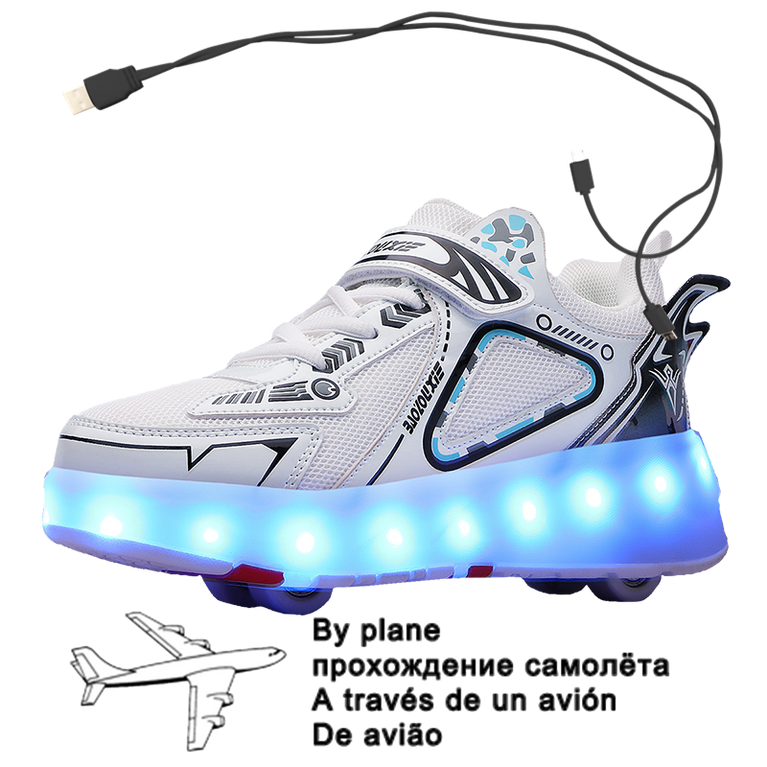 Neue USB Schuhe mit Rollen für Jungen und Mädchen, LED Licht