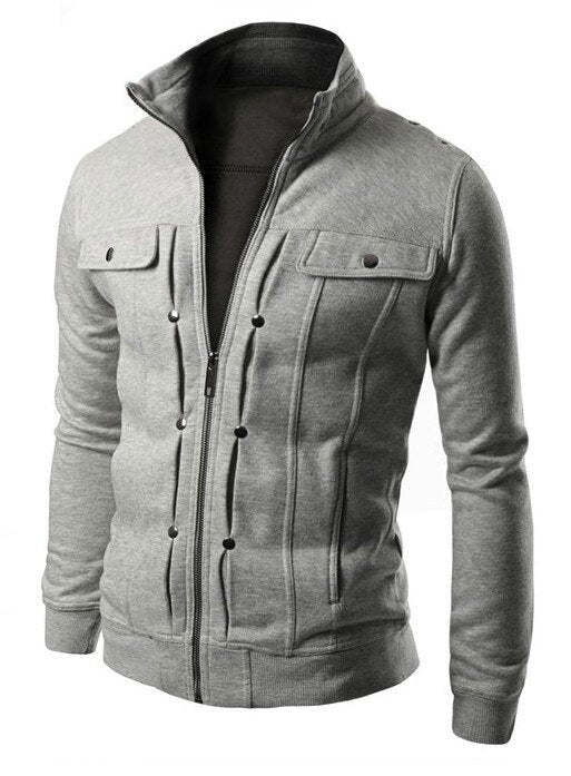 Knopf Herren Jacke Multi Herren Plus Größe S-4XL