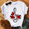 Rote Rosen T-Shirt für Damen