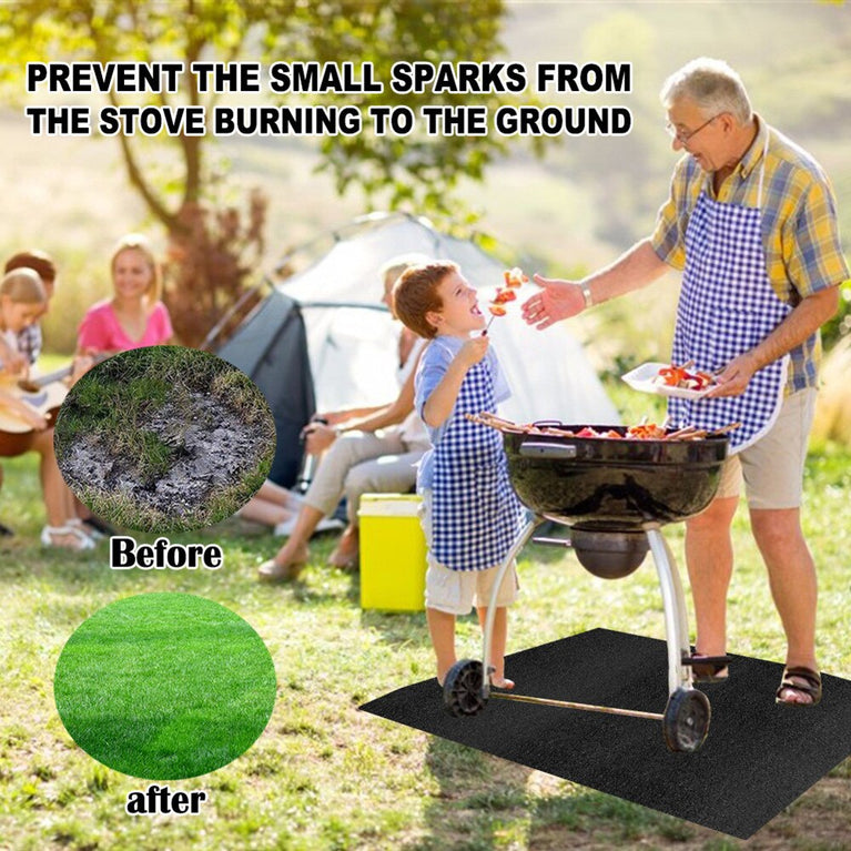 BBQ Grill Feuerfeste Feuermatte Grill Outdoor Backen Feuerfeste Hitzebeständige Unterlage Rasenschutz Teppich Grillzubehör