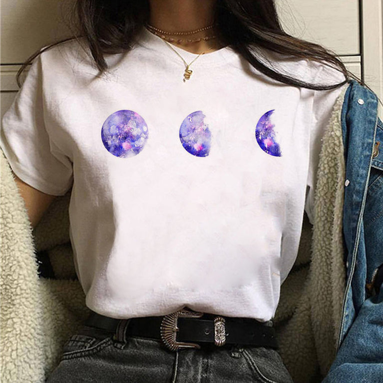 Damen T-Shirt mit Mond Motiv