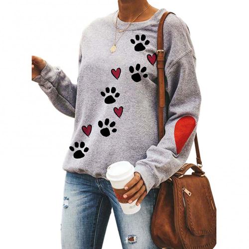 Damen Sweatshirt mit Pfotendruck