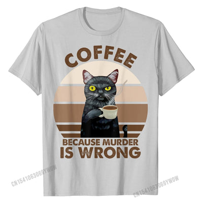 Lustiger Katzenkaffee T-Shirt für Herren