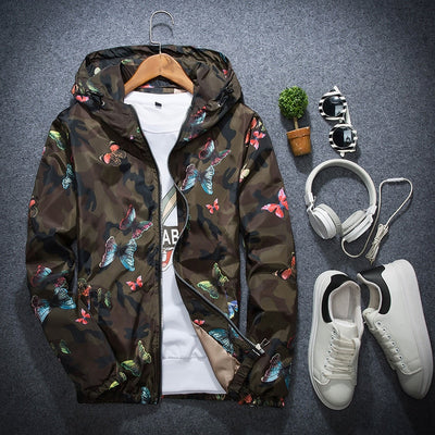 Damen Windbreaker mit Camouflage Druck