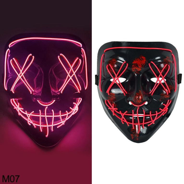 Halloween Scary Glowing LED Maske Demon