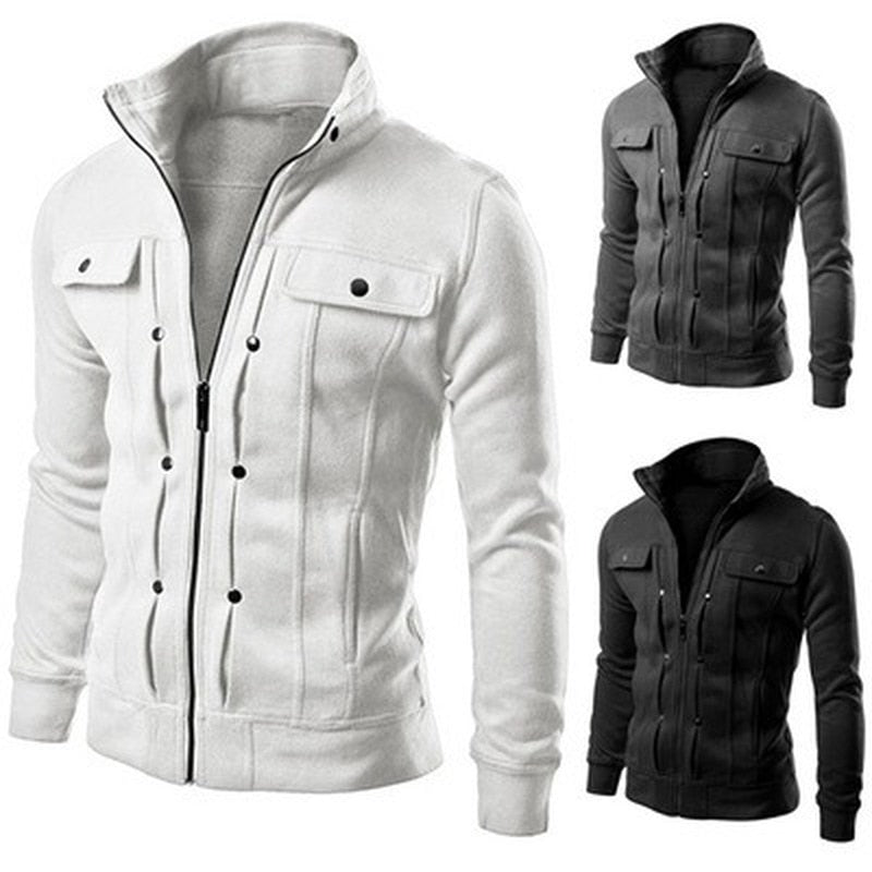 Knopf Herren Jacke Multi Herren Plus Größe S-4XL