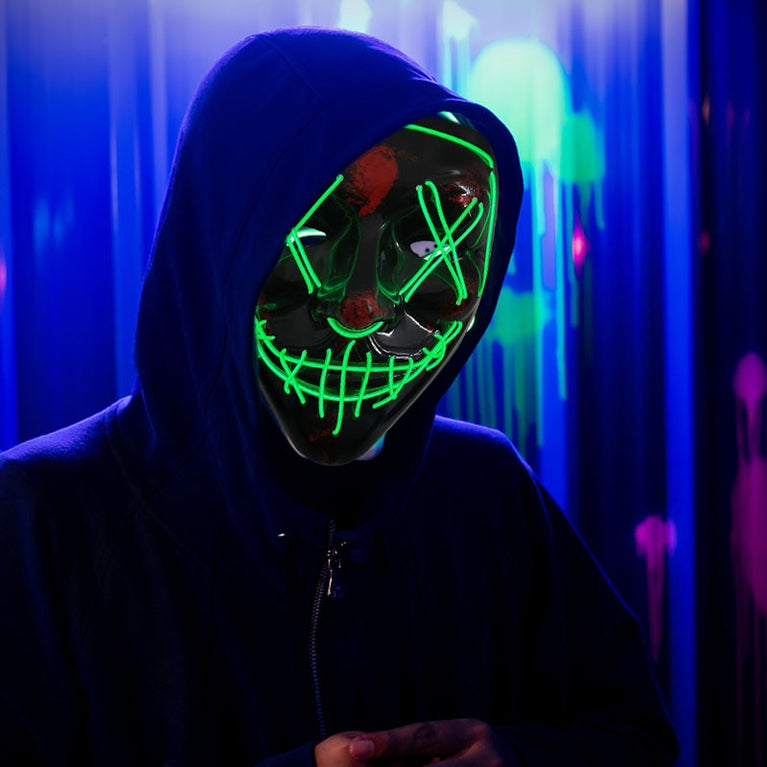 Halloween Scary Glowing LED Maske Demon