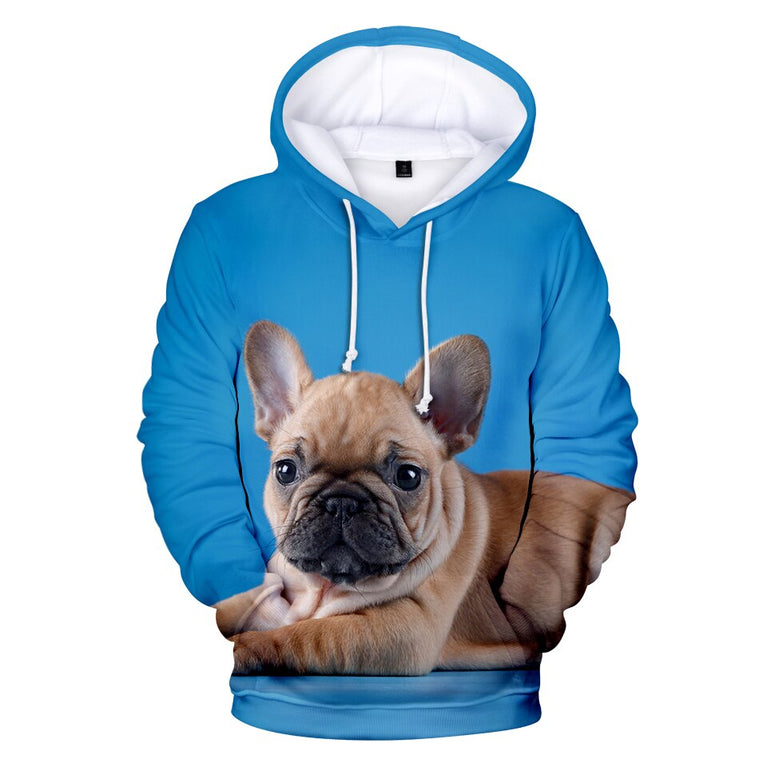 Lässiger Herren Hoodie mit  französischen Bulldogge Print