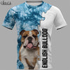 Herren T-Shirt mit English Bulldog 3D Print