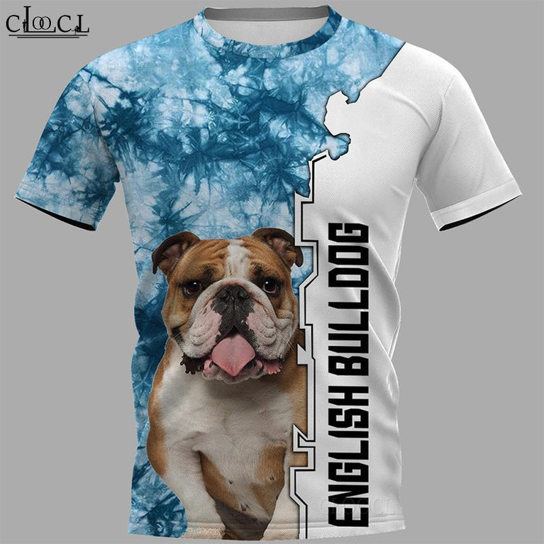 Herren T-Shirt mit English Bulldog 3D Print