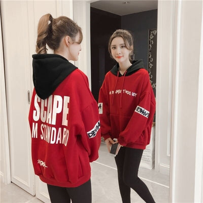 Mode Harajuku Korean Lose Sweatshirt Frauen Herbst Kpop Streetwear Übergroßer Hoodie Kleidung Langarm Tops Hoodie Koreanisch