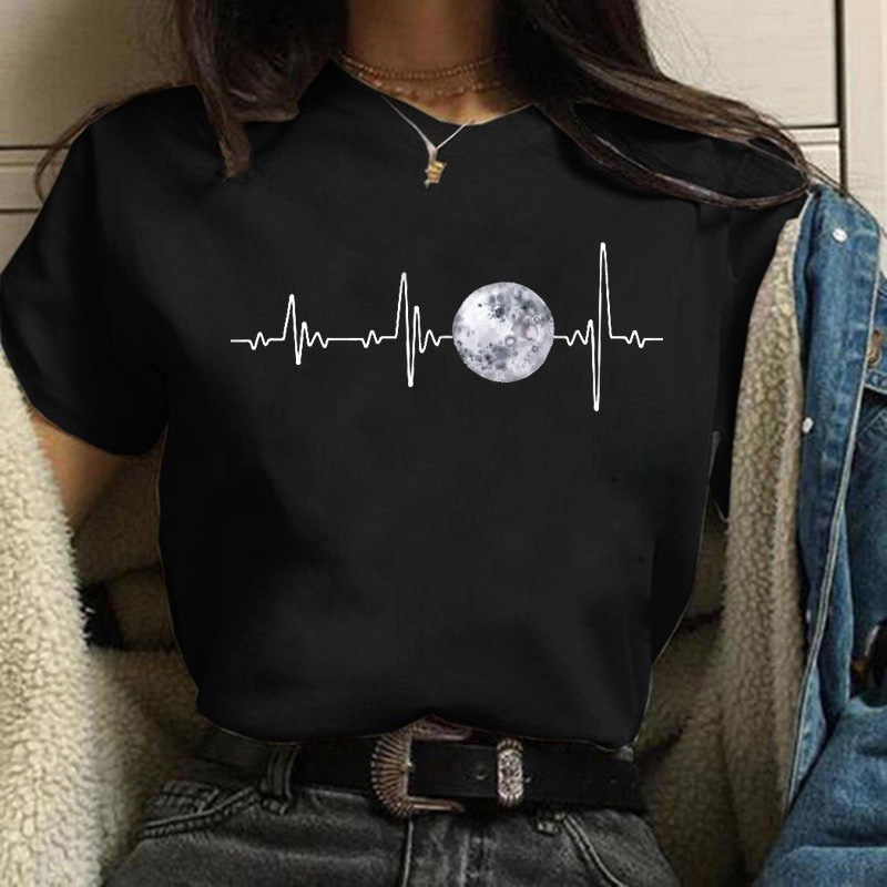 Damen T-Shirt mit Mond Motiv