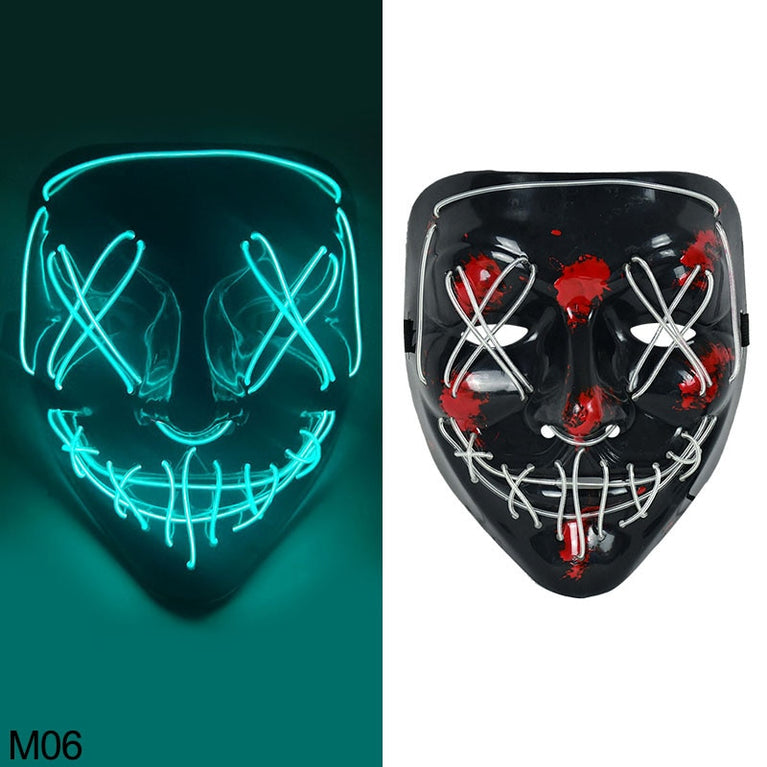 Halloween Scary Glowing LED Maske Demon