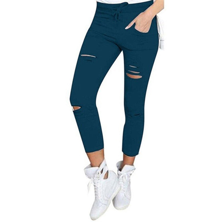 Ripped Stretch Jeans mit Cut Outs