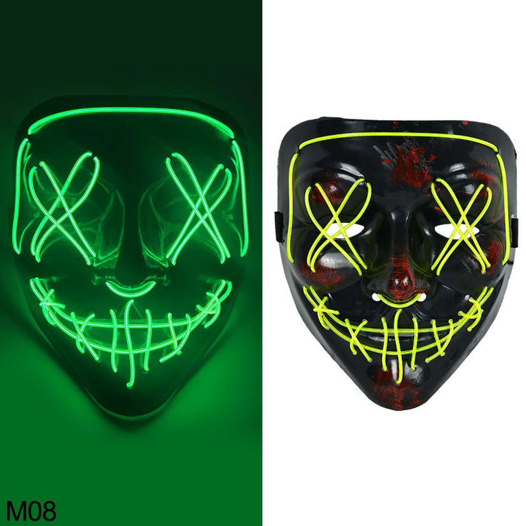 Halloween Scary Glowing LED Maske Demon