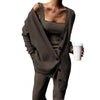 Schicker Damen Set aus Strickjacke, Top und Hose