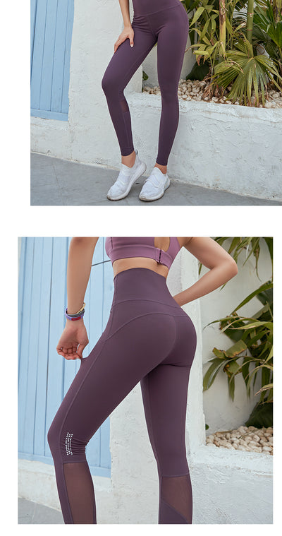 Damen Leggings mit Netzbesatzin 2 Längen