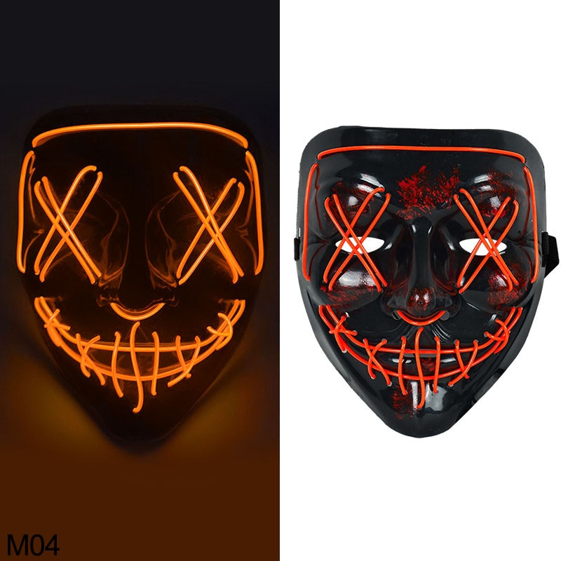 Halloween Scary Glowing LED Maske Demon