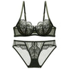 CINOON Sexy Blütenblattform, ultradünnes Cup-BH-Set, Push-up-DessousSet