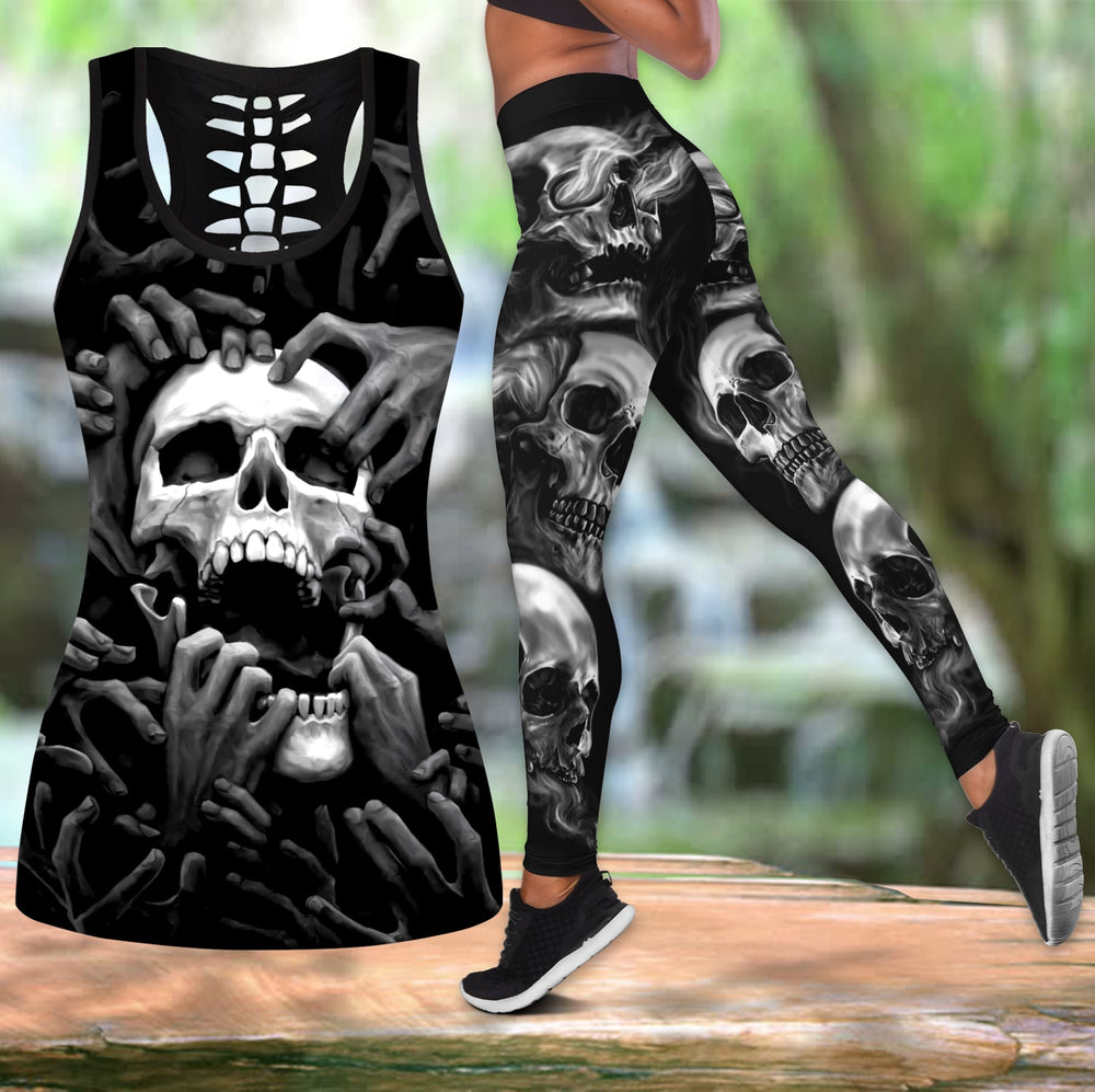 The Grim Reaper Skull Tattoo Combo Damen Legging + Tanktop Sexy